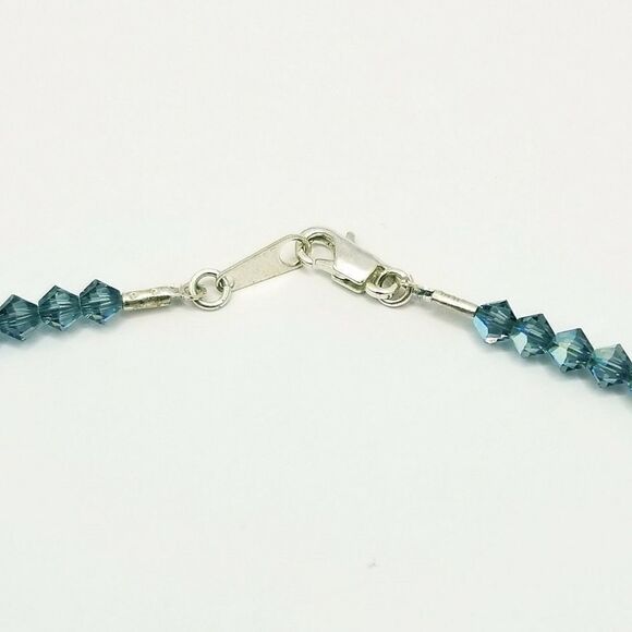 Austrian Crystal Montana Blue Clasp Closure Necklace 18" - Picture 2 of 2